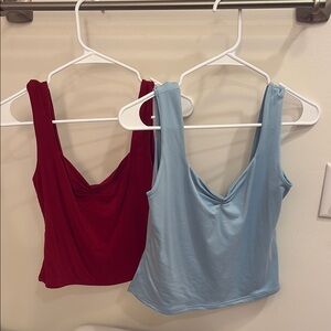 Women's Red and Blue Tops